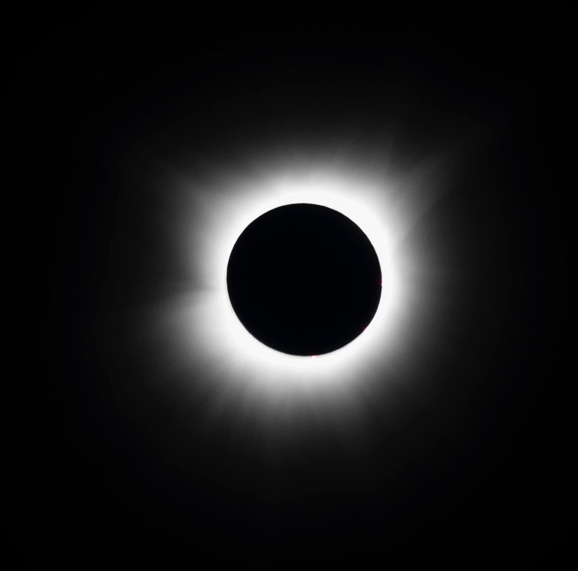 The total eclipse during the Great North American Eclipse event at the Perot Museum of...