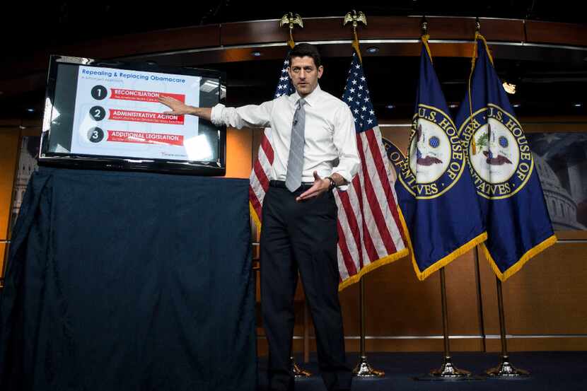 House Speaker Paul Ryan (R-Wis.) discusses the proposed American Health Care Act at a news...
