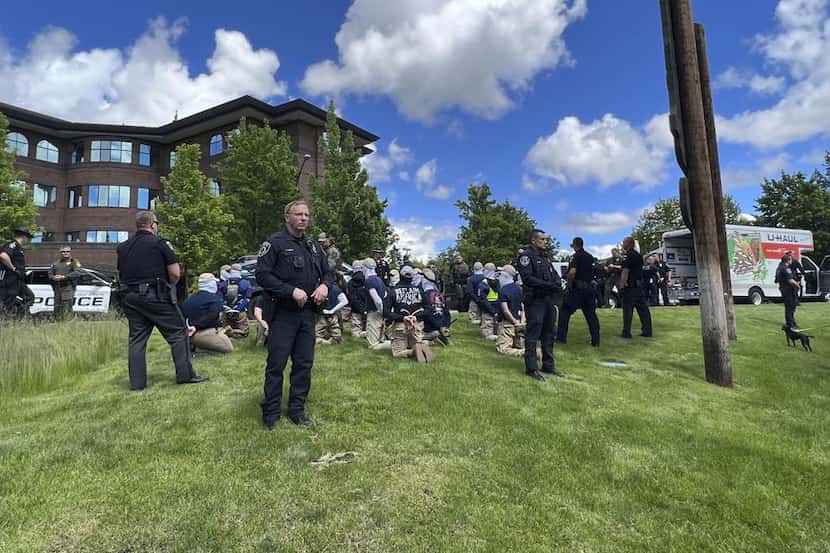 Authorities arrested members of the white supremacist group Patriot Front near an Idaho...