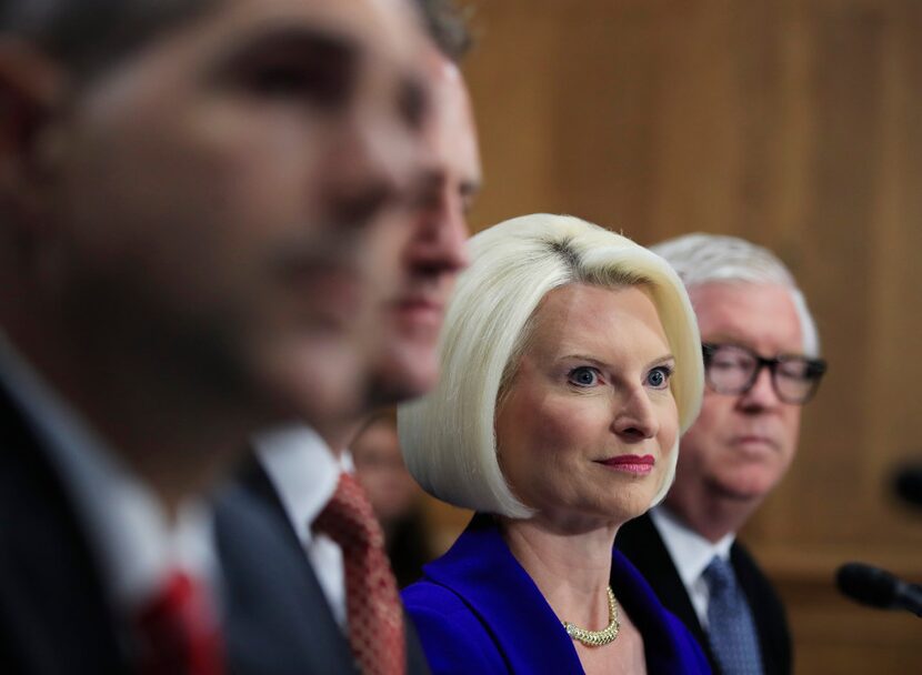 Callista Gingrich of Virginia, wife of former House Speaker Newt Gingrich, center, testifies...