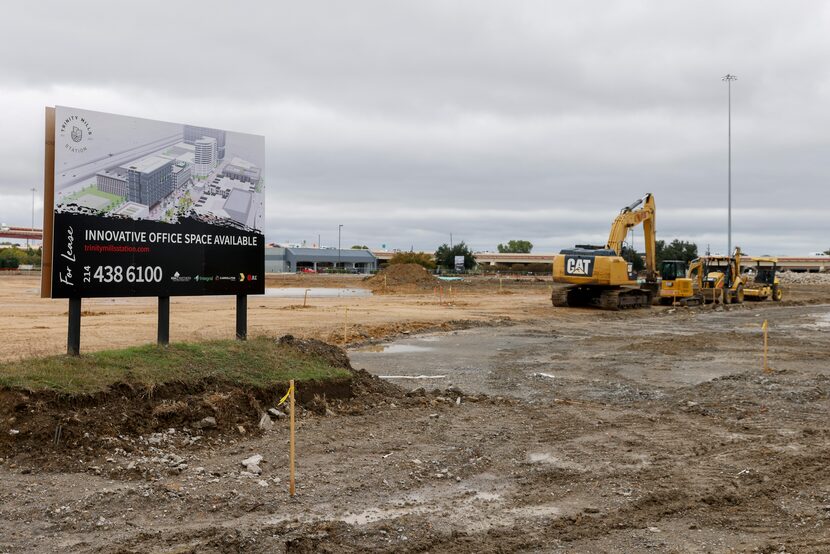 Construction started in October on the Trinity Mills Station park and infrastructure.