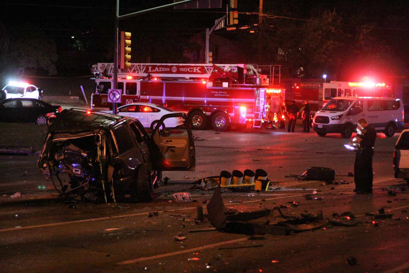 One person was killed Monday night in a multi-vehicle crash at South Westmoreland Road and...