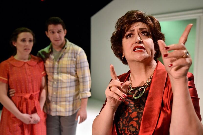 Kateri Cale (right), Kristen Lazarchick and Jake Buchanan star in Kitchen Dog Theater's...