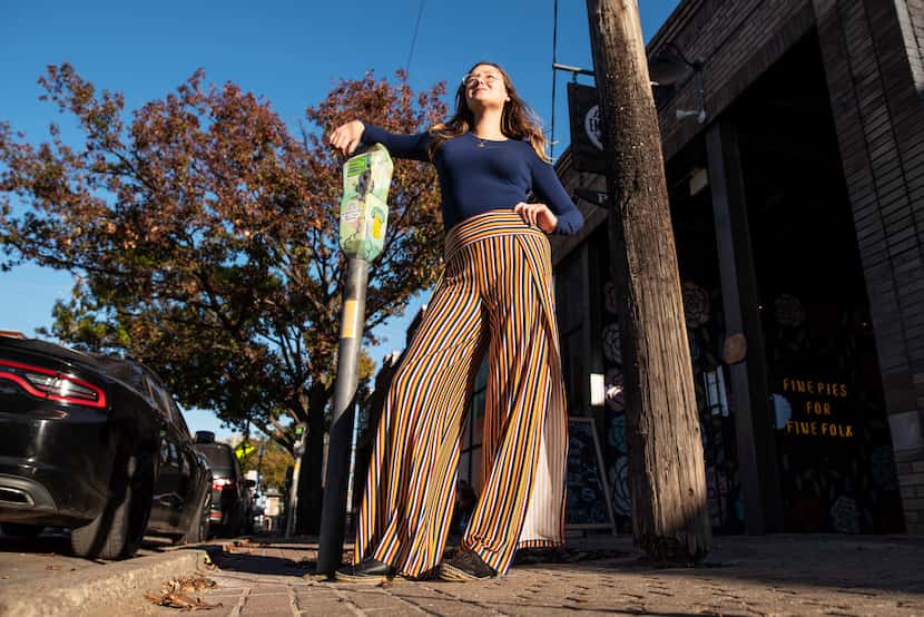 Emmy Hancock, founder of Dallas social impact retail startup Oluna, wears a style of pants...