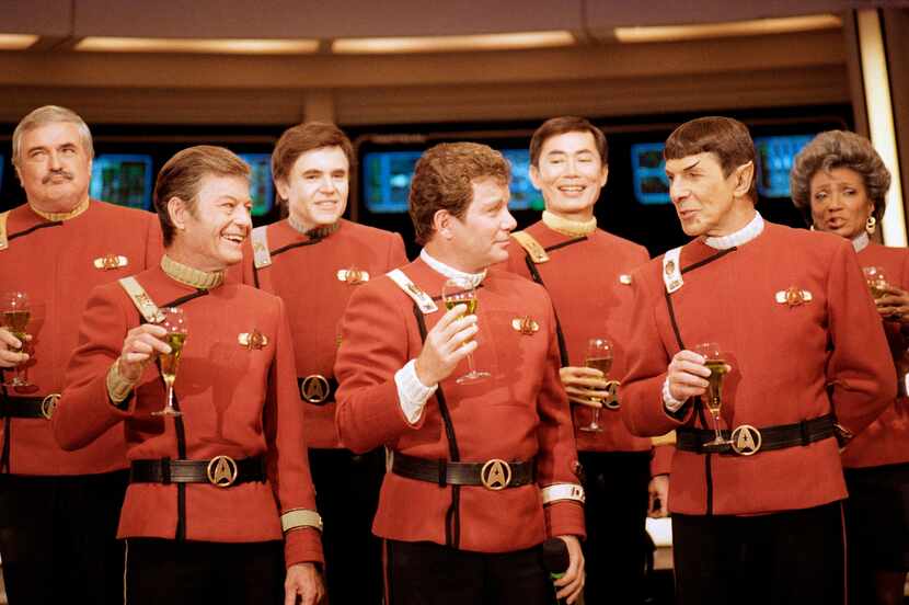 Miembros de "Star Trek" James Doohan, DeForest Kelley, Walter Koenig, William Shatner,...