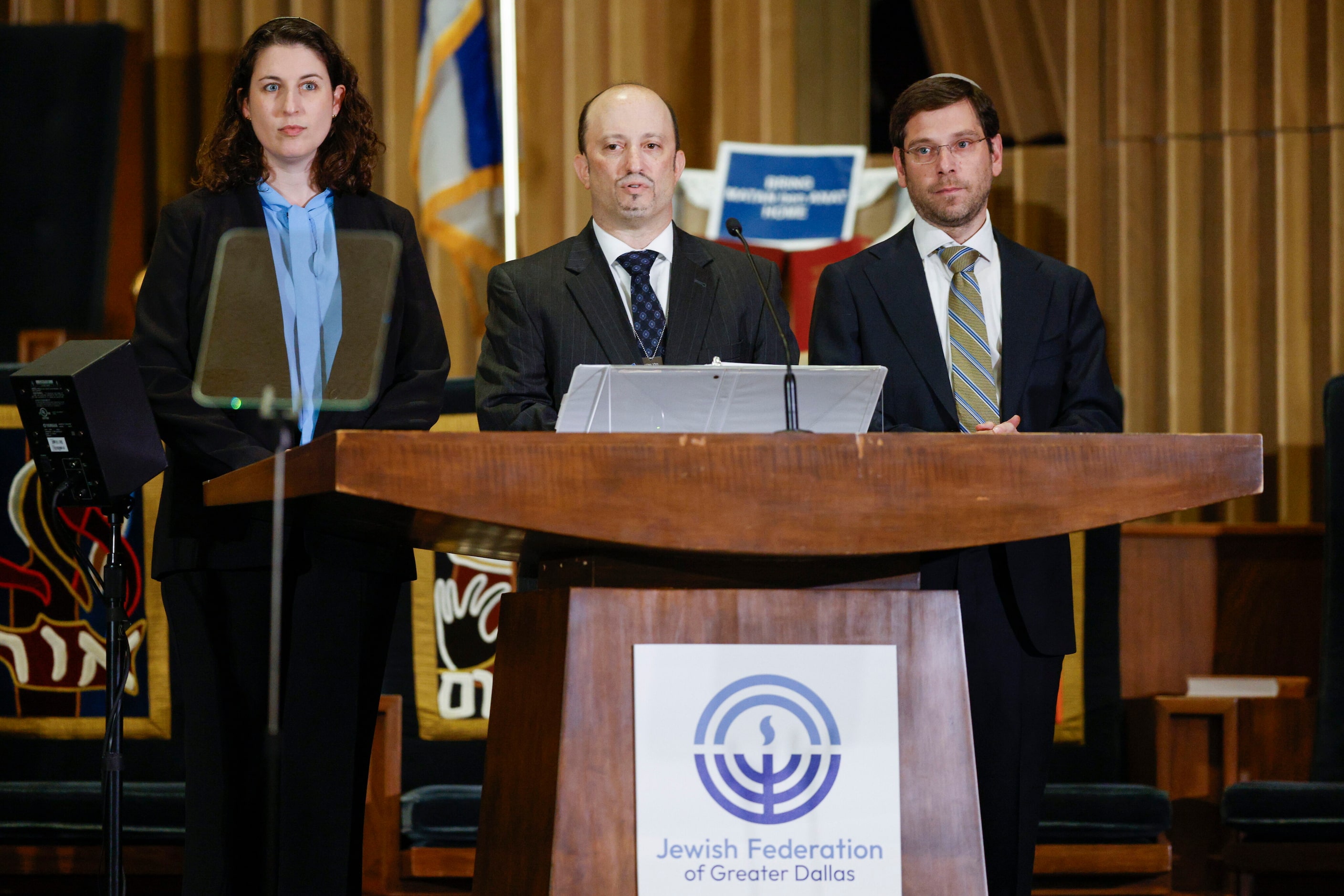 Senior Rabbis at Congregation Shearith Israel Shira Wallach (left), Ari Sunshine (center)...