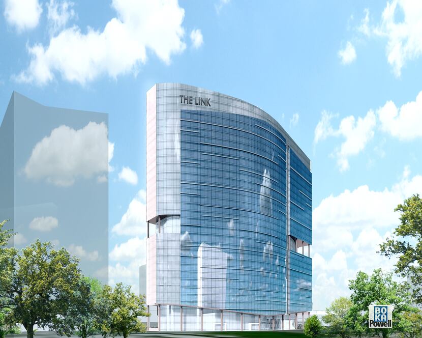 The Link at Uptown office tower is planned for a site on Akard Street next to the new Union...