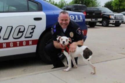  Officer Brad Miller in a Facebook post from this spring by the Arlington Police Department.