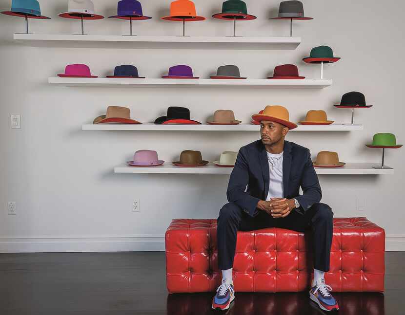 The red under its brim is a signature feature of Keith & James hats. James Keith, milliner...