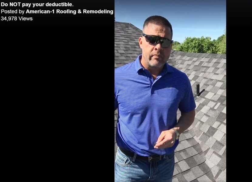 Roofer James Delagarza in his viral Facebook video called "Do not pay your deductible." The...