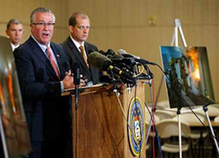  The ATF's Robert Elder, special agent in charge, spoke to the media during a news...