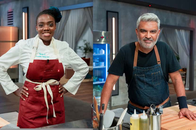 Chefs Kess Eshun, left, and Vijay Sadhu will appear on Food Network's new show "24 in 24:...