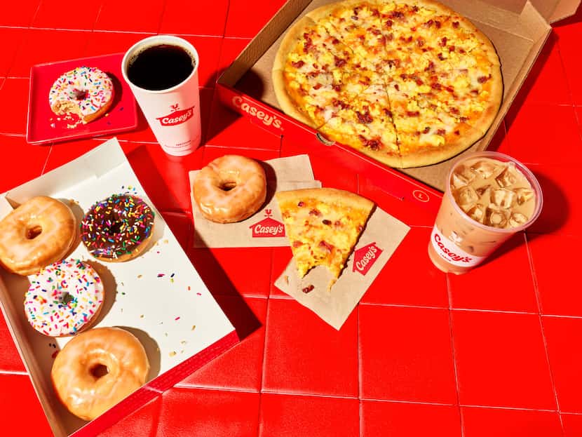 Pizza, donuts and coffee for breakfast is a tradition at Casey's General Stores. The...