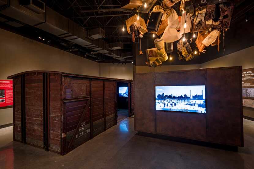 A restored Nazi-era boxcar is on display in the Holocaust/Shoah Wing of the museum.
