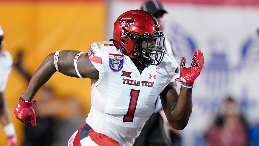 Texas Tech linebacker Krishon Merriweather plays against Mississippi State in the Liberty...