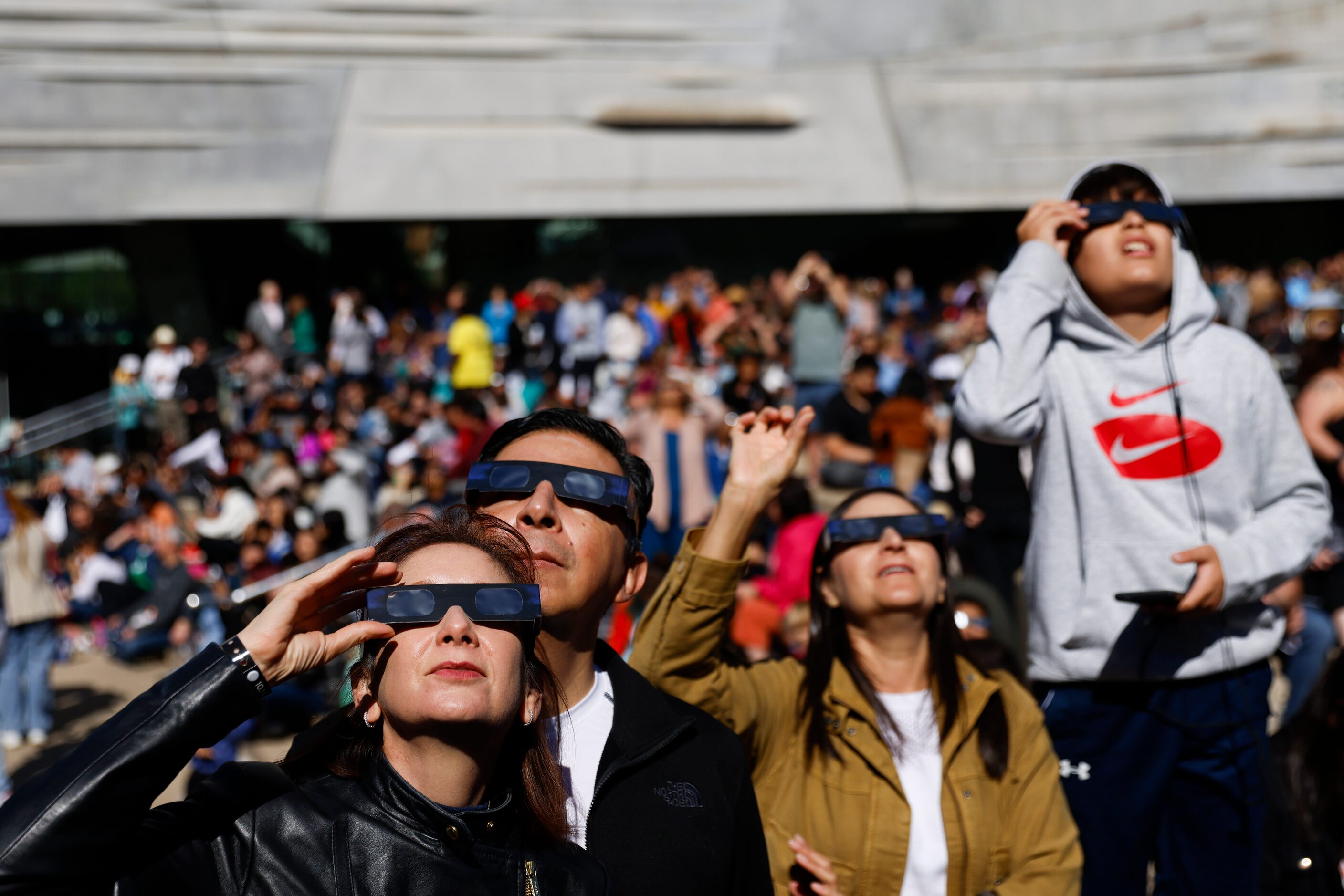 From left,  Midia Camacho, Hector Perez,  Rosalba Maldonado and Jonathan Greenwell watch the...