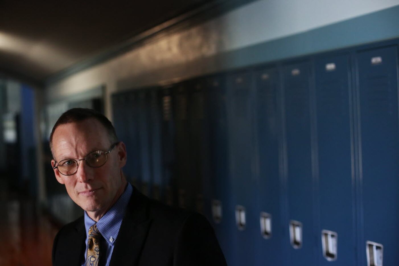 Harrold ISD superintendent David Thweatt stands for a portrait inside the district's lone...