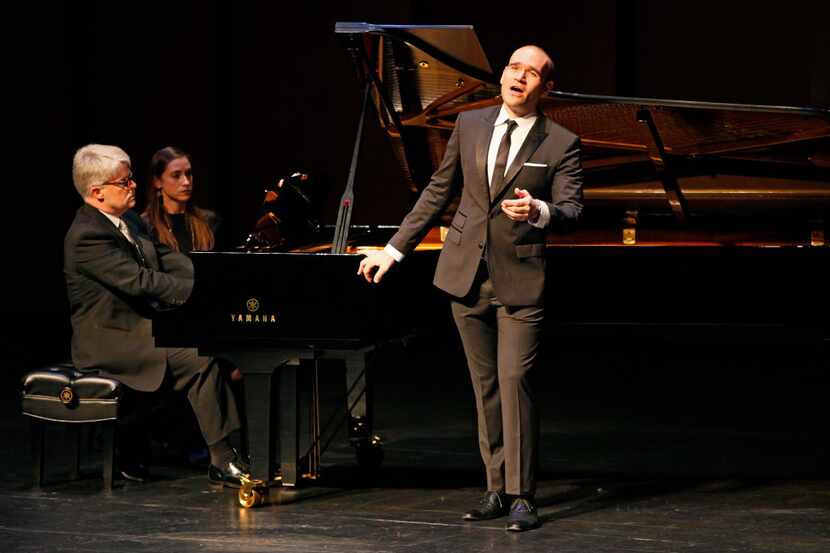 Tenor Michael Fabiano, with pianist Laurent Philippe, performed Sunday at the Dallas City...