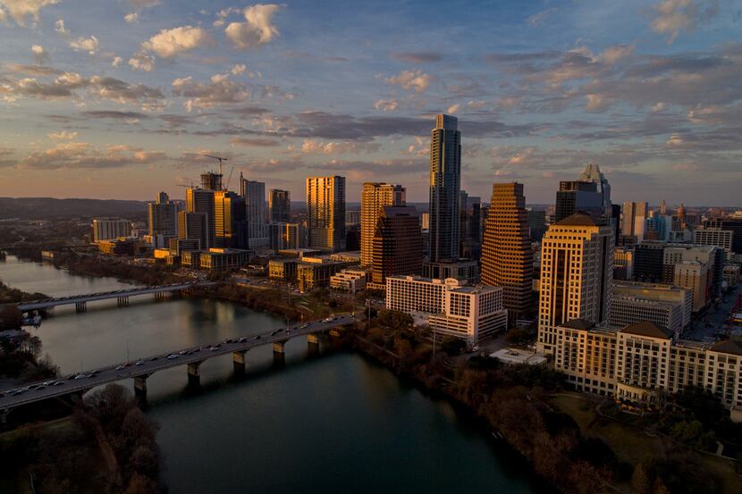 This skyline view of Austin shows how the city has grown from "a scruffy college town" to a...