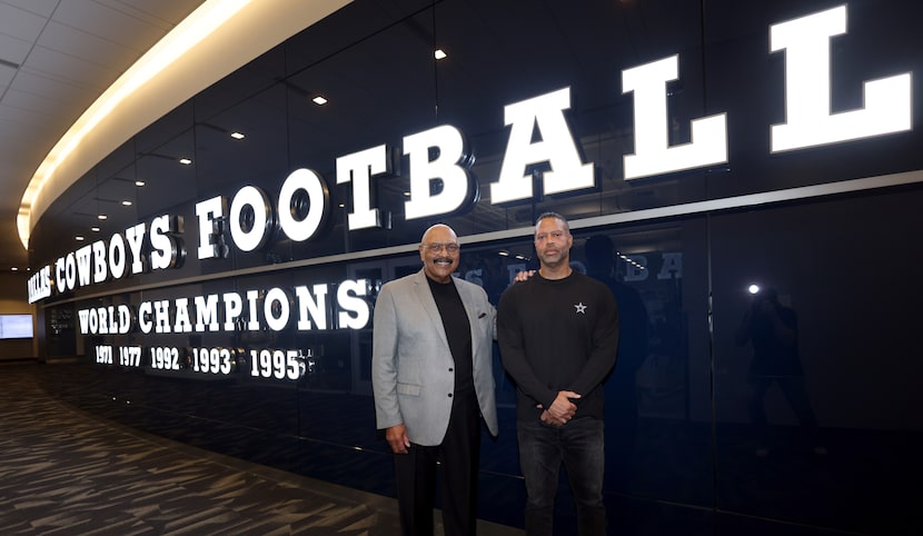 Larry Wansley, left, alongside son Bryan Wansley, were photographed outside the locker room...