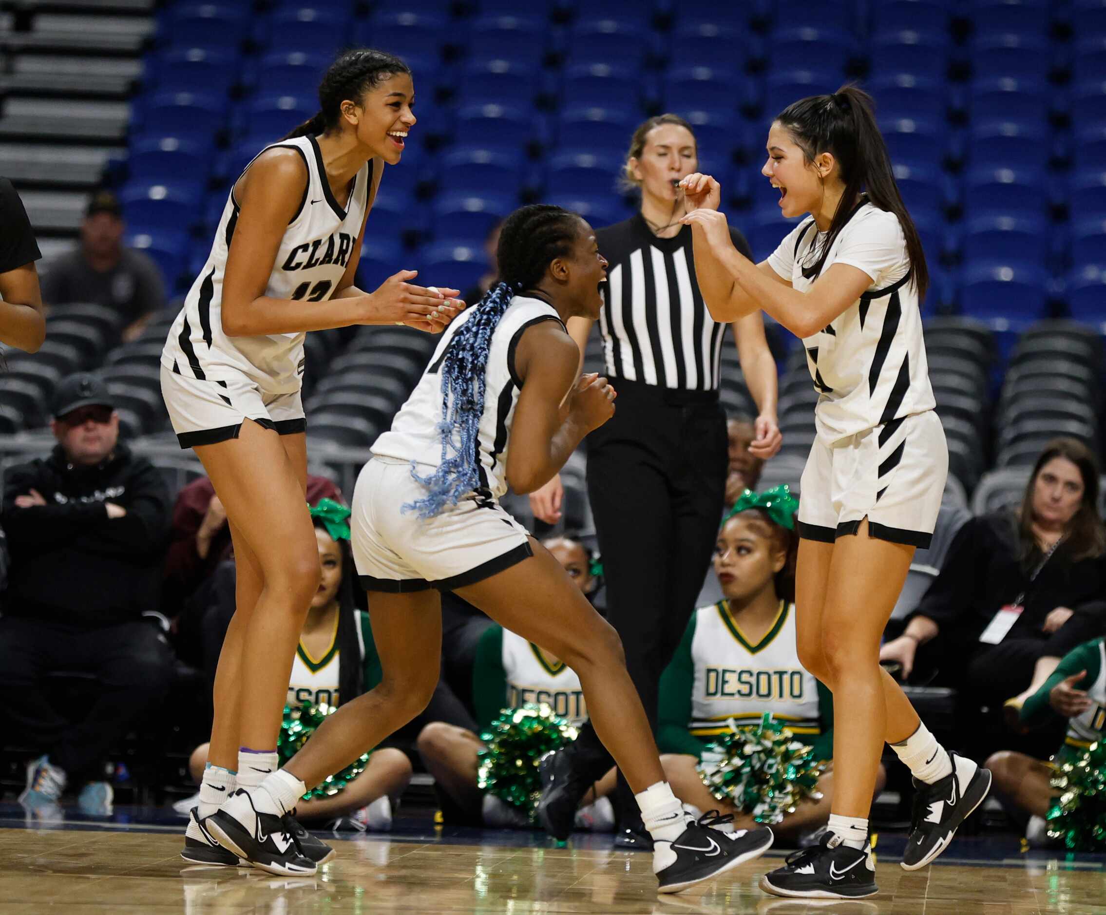Clark defeated DeSoto 42-37 in girls basketball Class 6A state championship game on...
