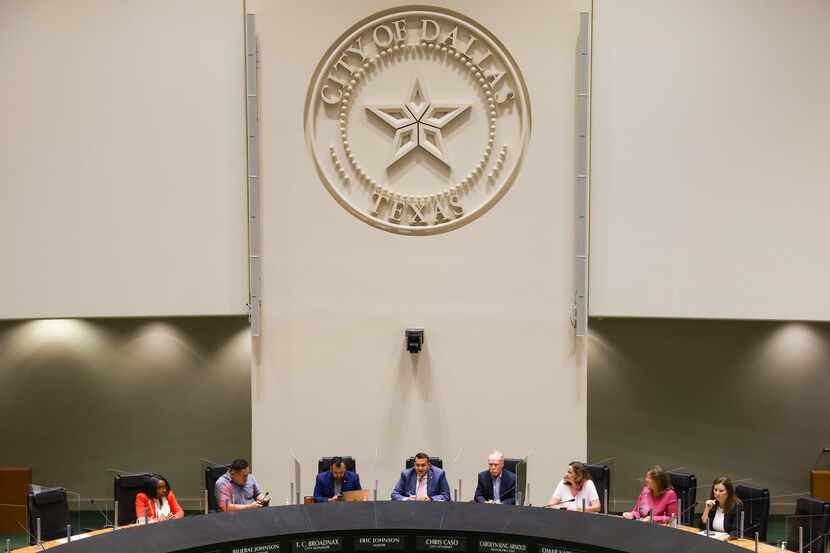 Dallas council members part of the city's Quality of Life, Arts and Culture committee meet,...