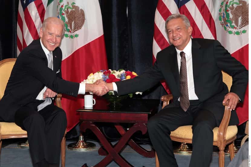Foto de archivo del encuentro entre Joe Biden y Andrés Manuel López Obrador, durante la...