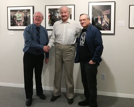 Ben Breard (from left), Doug Eidd of Doug's Gym and Norm Diamond attended the opening...