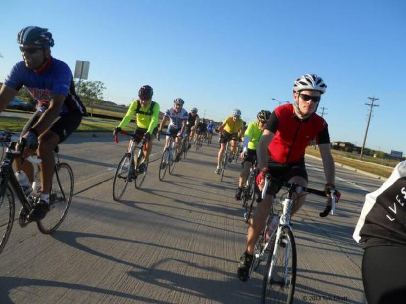 
Plano cyclists take the streets during a Plano Bike Association group ride. The...