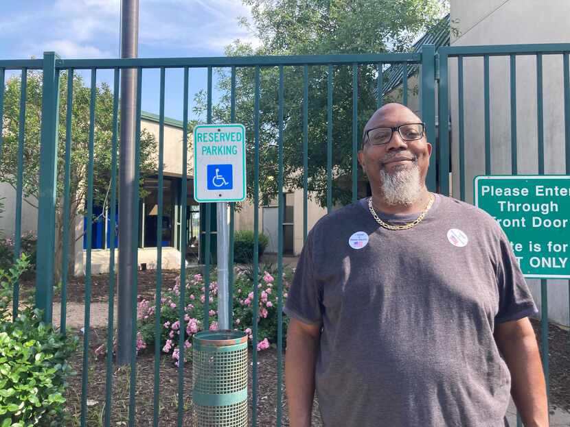 In Oak Cliff, Reginald Terry, 55, was one of 61 people to have voted at the Kiest Park...