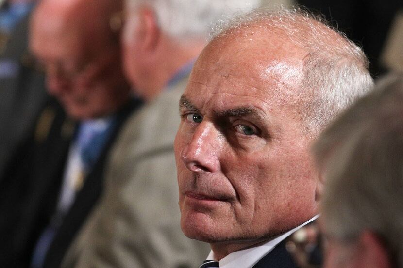 White House Chief of Staff John Kelly awaits the start of a Medal of Honor ceremony on July...