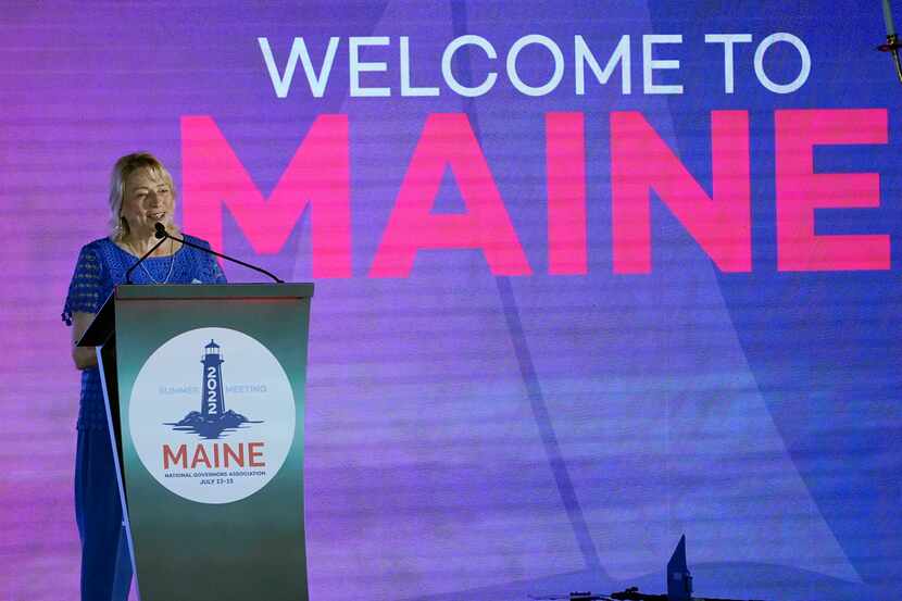 Maine Gov. Janet Mills speaks at the National Governors Association summer meeting,...
