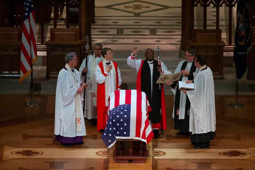 Clergy lead the State Funeral for George H.W. Bush, the 41st President of the United States,...