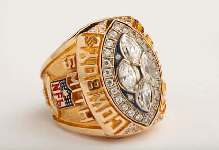 Emmitt Smith's Dallas Cowboys Super Bowl XXVIII ring, photographed at Valley Ranch on Jan....