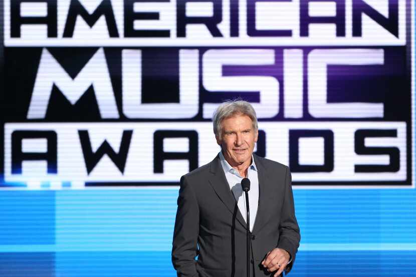 Harrison Ford introduces a performance by Pentatonix at the American Music Awards at the...