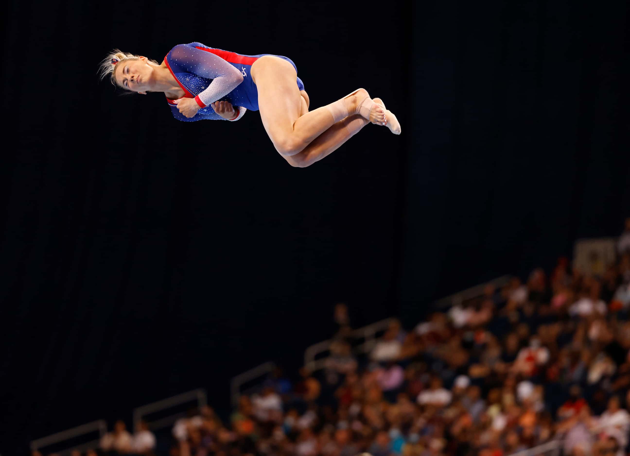 MyKayla Skinner competes in the floor exercise during day 2 of the women's 2021 U.S. Olympic...