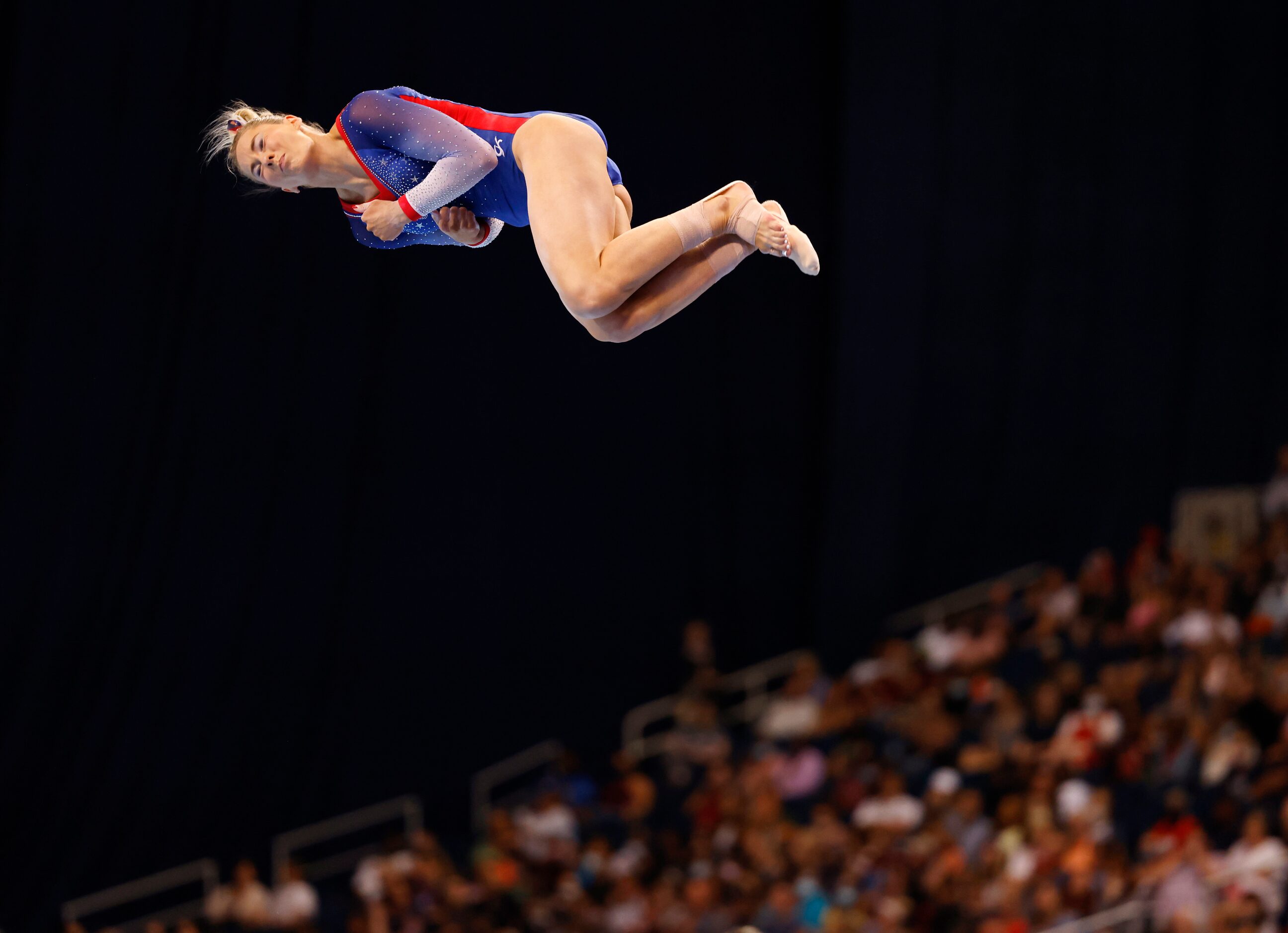 MyKayla Skinner competes in the floor exercise during day 2 of the women's 2021 U.S. Olympic...