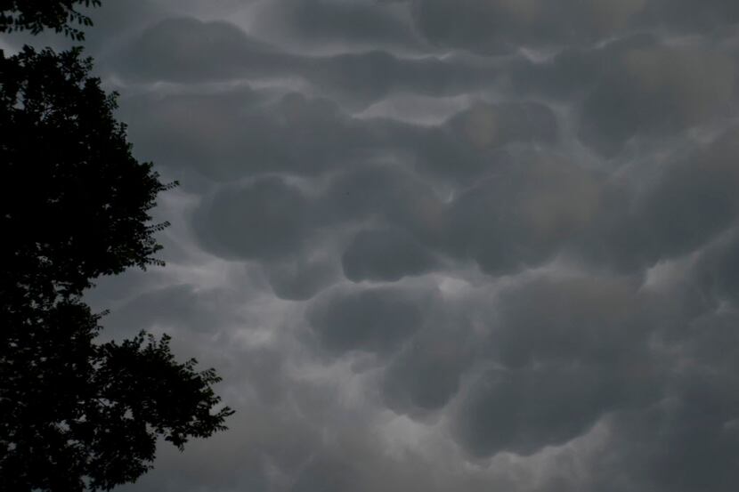  Clouds take formation prior to forecasted thunderstorms in the Dallas, Texas, area on...