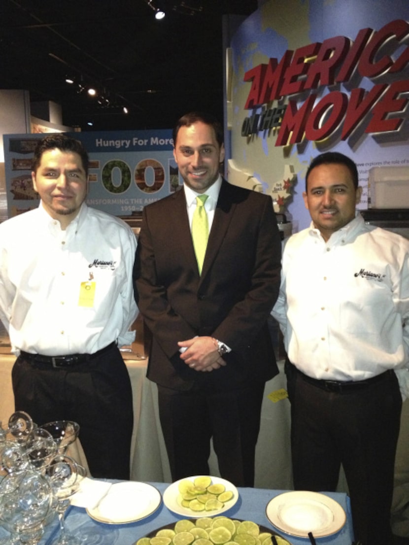 Juan Sotelo, food and beverage director of La Hacienda Ranch, left, with Alexis Georgiadis...