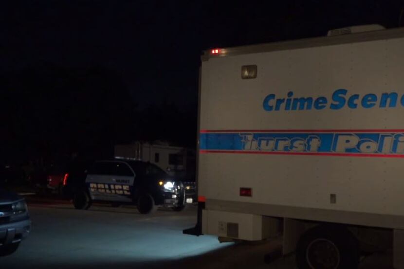 Hurst police vehicles were at the scene of a shooting in the 400 block of Michael Boulevard...