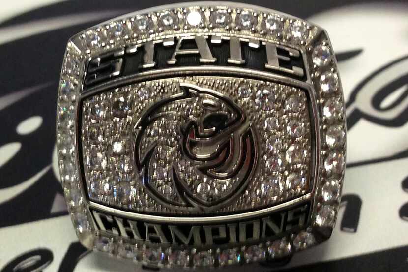 Denton Guyer players received their rings in February after rallying from a 16-point deficit...