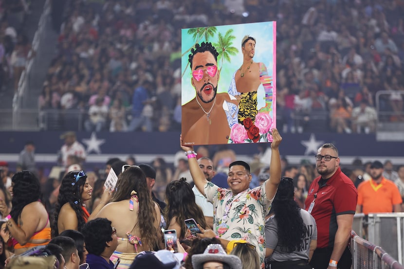 ARLINGTON, TEXAS - SEPTEMBER: Fans of Bad Bunny attend the World’s Hotters Tour at AT&T...