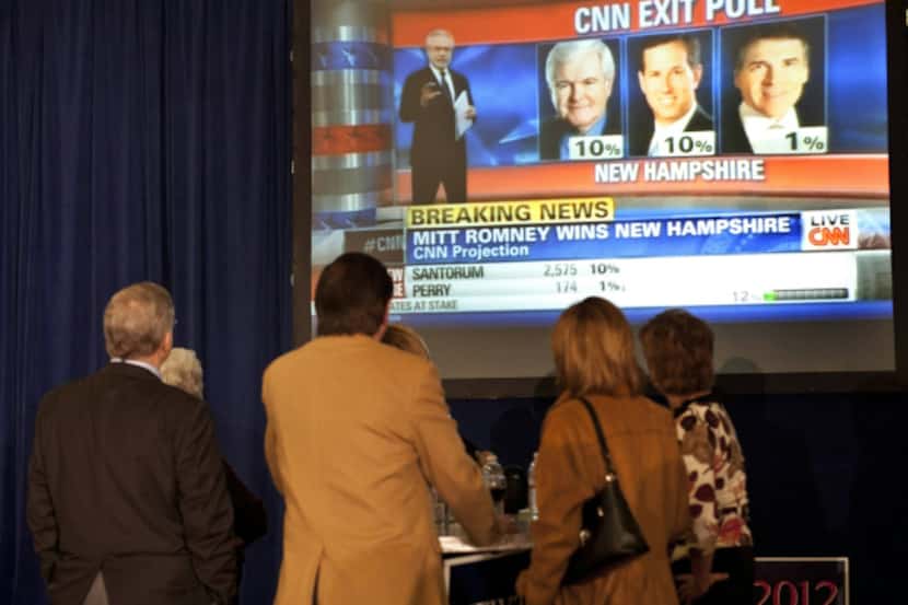Newt Gingrich supporters watched primary results Tuesday night. A group favoring Gingrich...