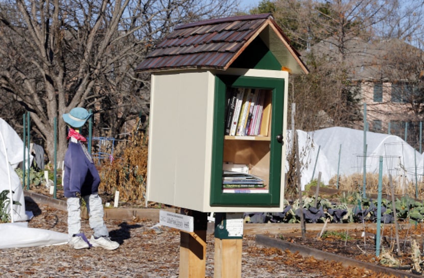 A public book share on gardening is available in the community garden run by Community...