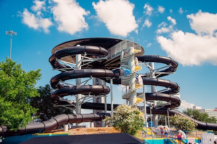 A rendering of Six Flags over Texas' new "Black Hole" water ride.