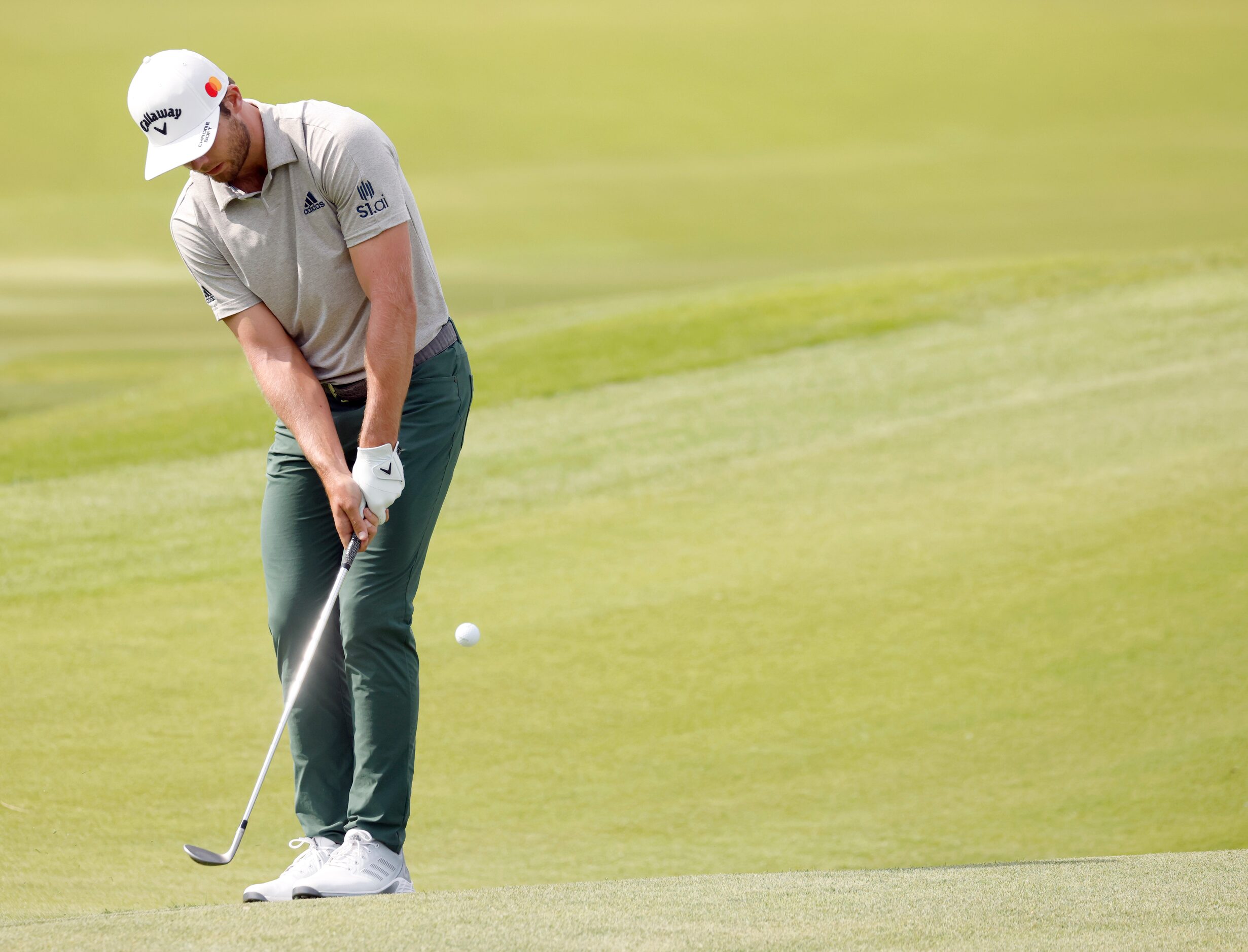 Sam Burns putts on the 16th hole during round 3 of the AT&T Byron Nelson  at TPC Craig Ranch...