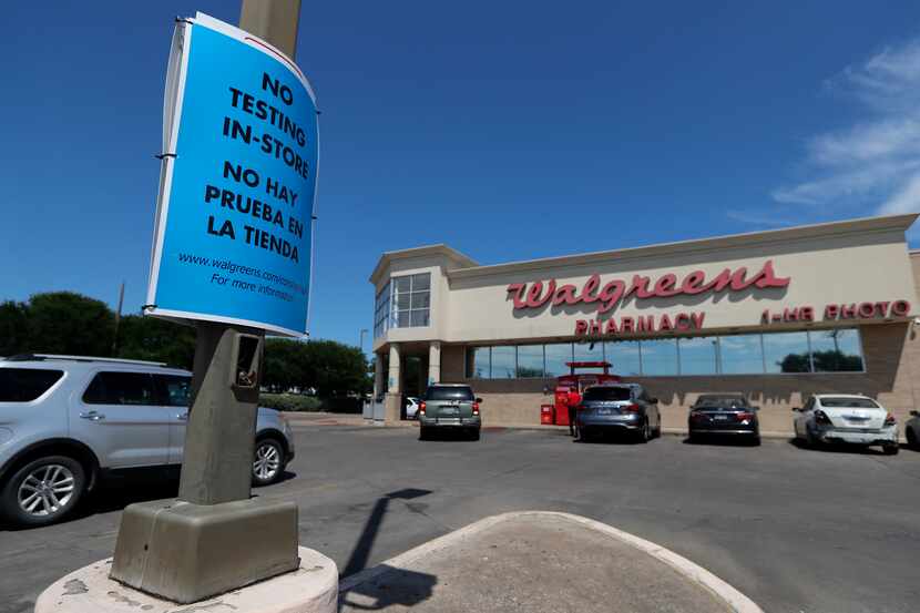 This Walgreens store provides drive-through testing for the coronavirus.