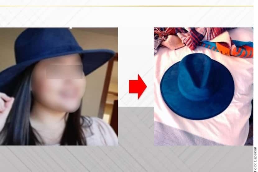 El sombrero azul fue hallado en uno de los domicilios cateados.