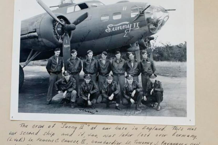 
A photo shows Lt. John “Lucky” Luckadoo (front row, far right) and the rest of the crew of...