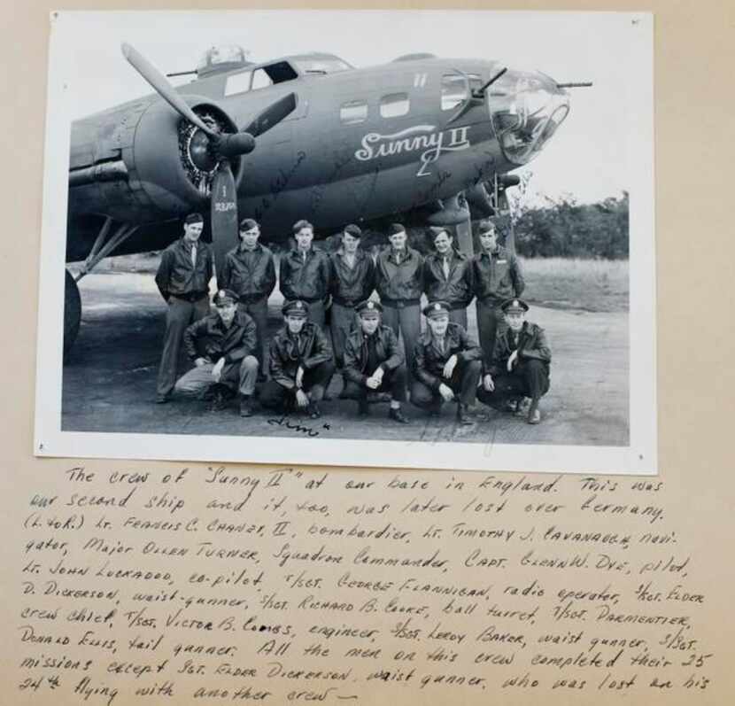 
A photo shows Lt. John “Lucky” Luckadoo (front row, far right) and the rest of the crew of...